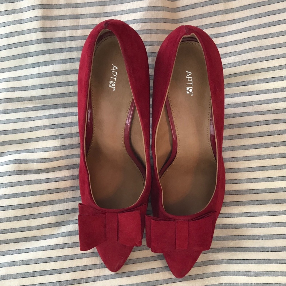 Red Suede Pumps
